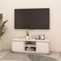 Voir la diapositive 3 : VIDAXL Meuble TV Blanc 110x30x40 cm Bois de pin massif