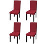Voir la diapositive 1 : VIDAXL Housse de chaise droite extensible 4 pcs Bordeaux