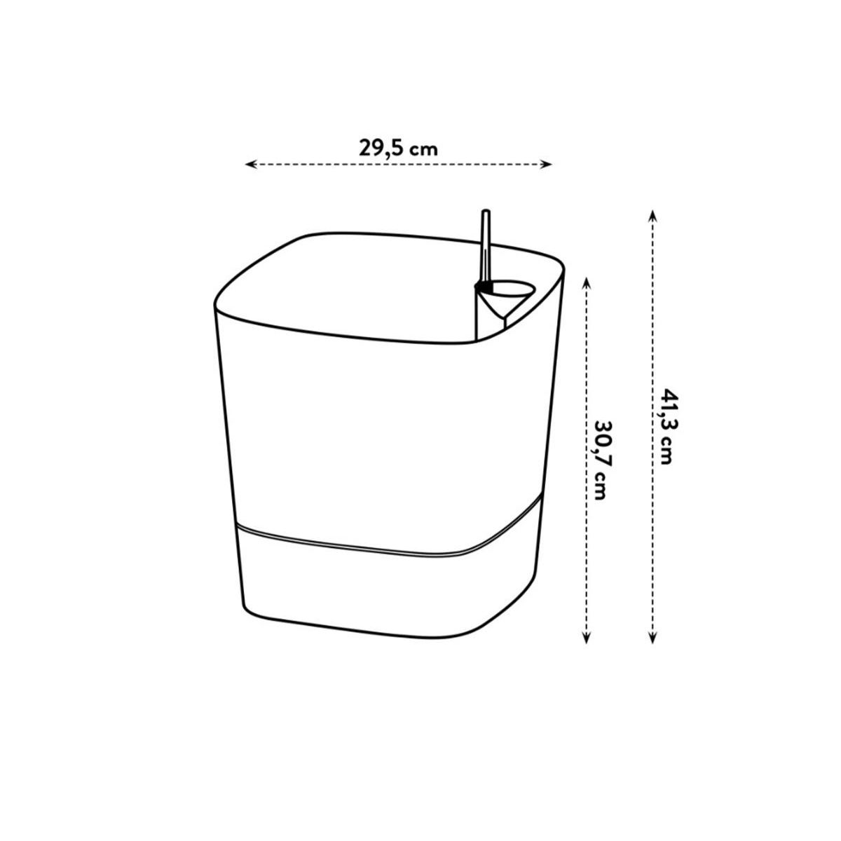 ELHO Pot de fleurs carré extérieur/intérieur 30 x 30 cm Elho Aqua Care Greensense gris ciment