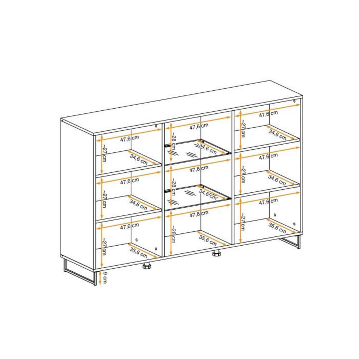 Paris Prix Bahut Design 2 Portes  Plank  150cm Naturel