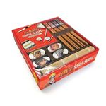 SOIREE SUSHIS NARUTO. COFFRET AVEC 4 PAIRES DE BAGUETTES, 4 REPOSE-BAGUETTES, 1 NATTE EN BAMBOU ET 1 LIVRET, Cosson Audrey
