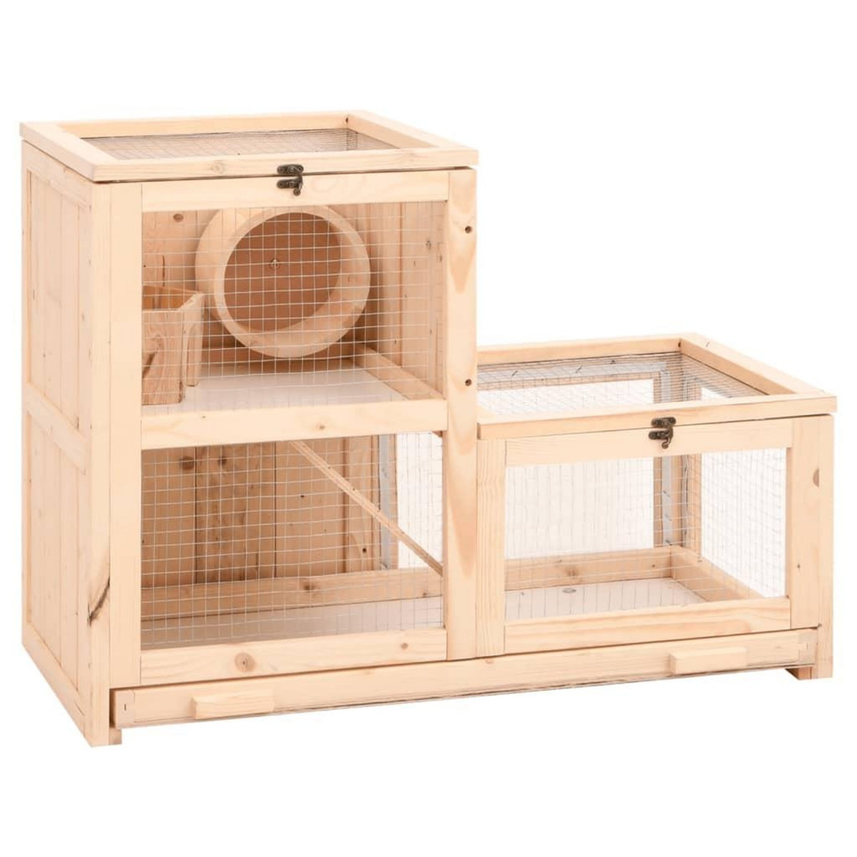VIDAXL Cage a hamster 81x40x60 cm bois massif de sapin