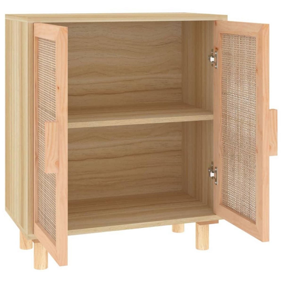 VIDAXL Buffet Marron 60x30x70 cm Bois de pin massif et rotin naturel