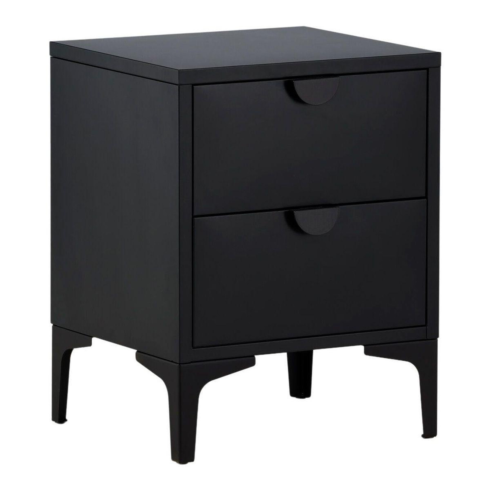 Paris Prix Table de chevet 2 tiroirs  piring  59cm noir