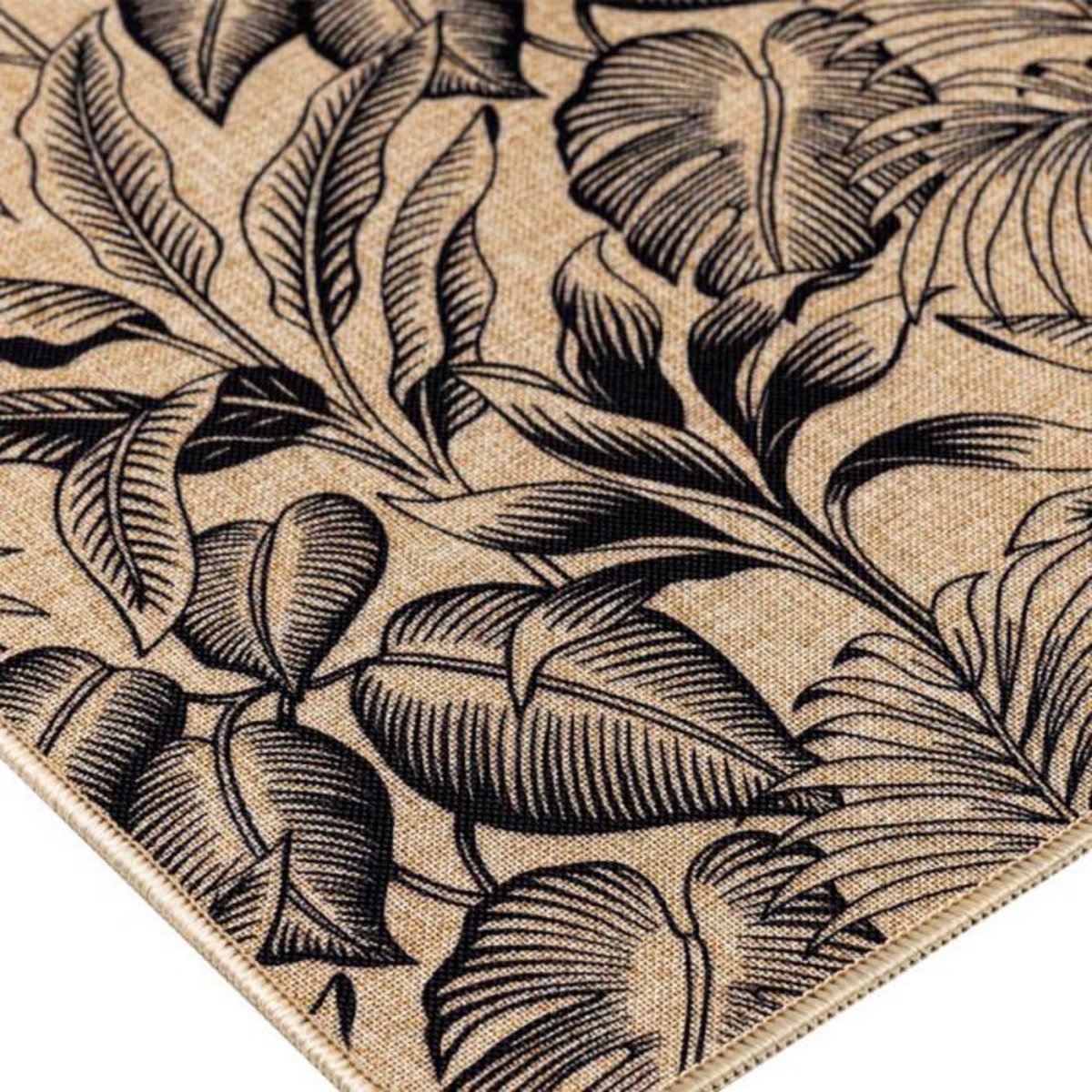 Paris Prix Tapis Déco Imprimé  Stylis  45x120cm Naturel & Noir