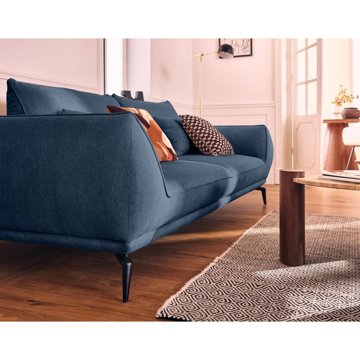 LISA DESIGN Arica - canapé droit 3 places convertible en tissu texturé