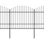 Voir la diapositive 2 : VIDAXL Cloture de jardin a dessus en lance Acier (1,5-1,75)x11,9m Noir