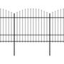 Voir la diapositive 2 : VIDAXL Cloture de jardin a dessus en lance Acier (1,5-1,75)x11,9m Noir