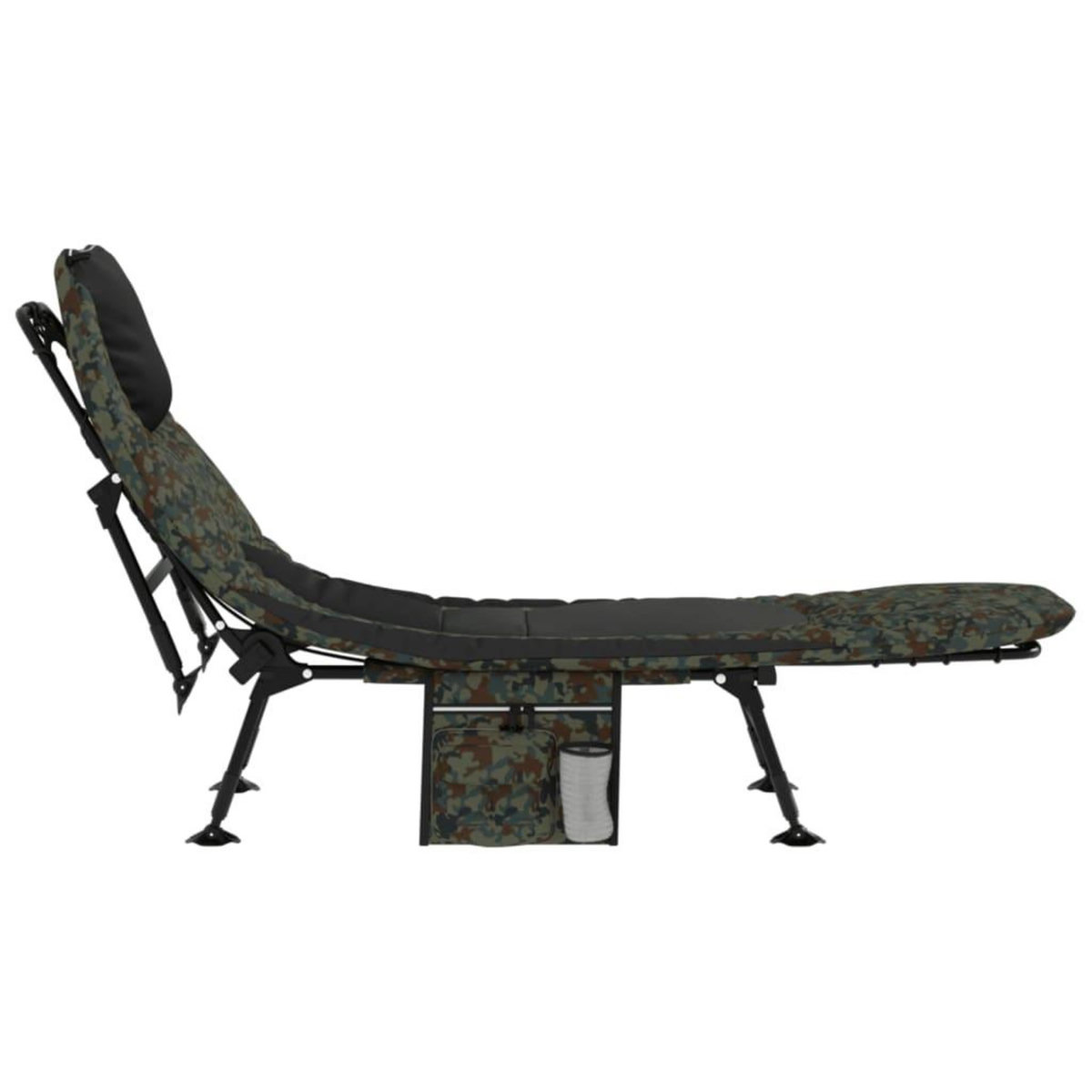 VIDAXL Lit de peche avec pieds a boue reglables pliable camouflage