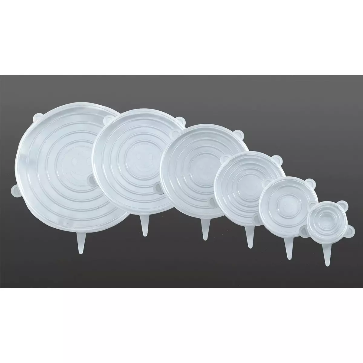 Wenko 6 Couvres-pots extensibles en silicone Stretch - Blanc