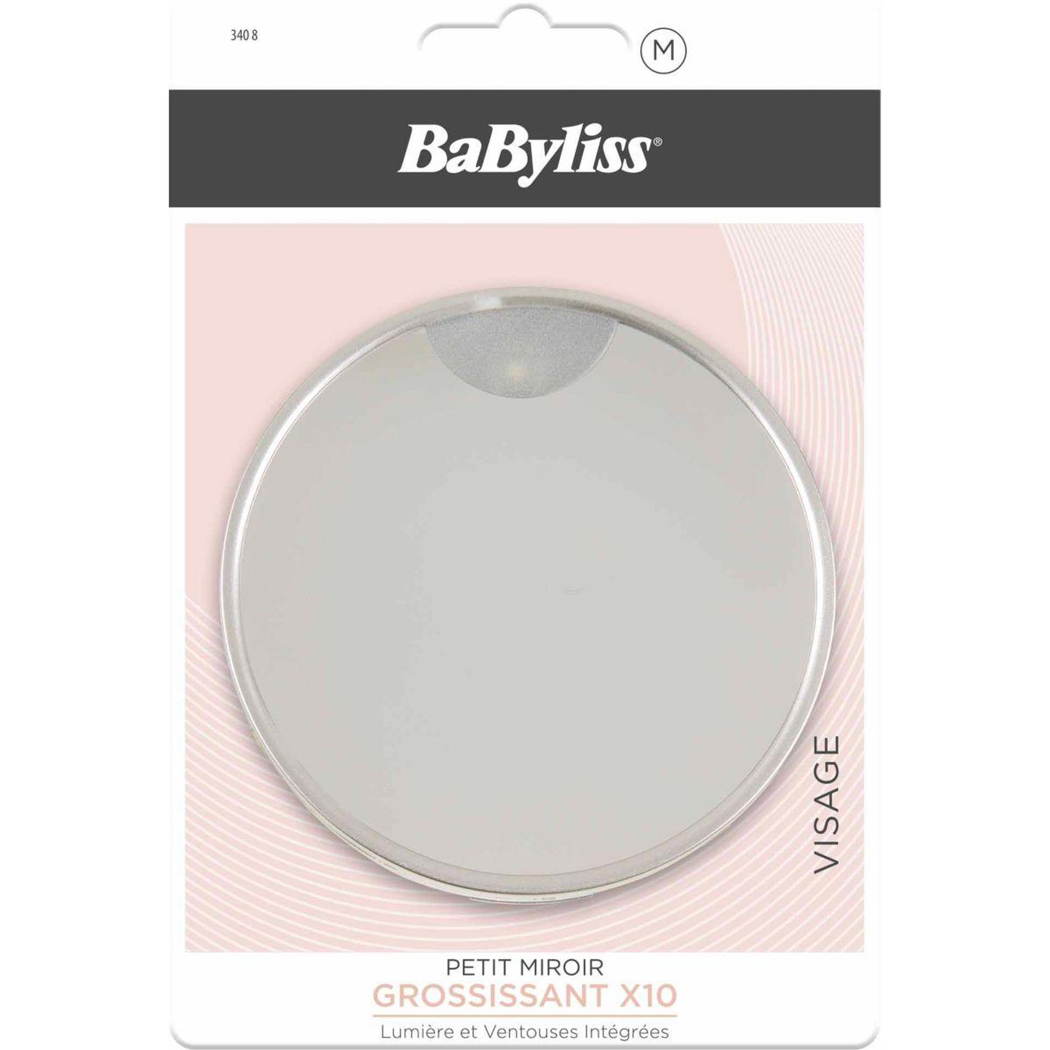 BABYLISS Miroir PETIT LUMINEUX AVEC VENTOUSE X10