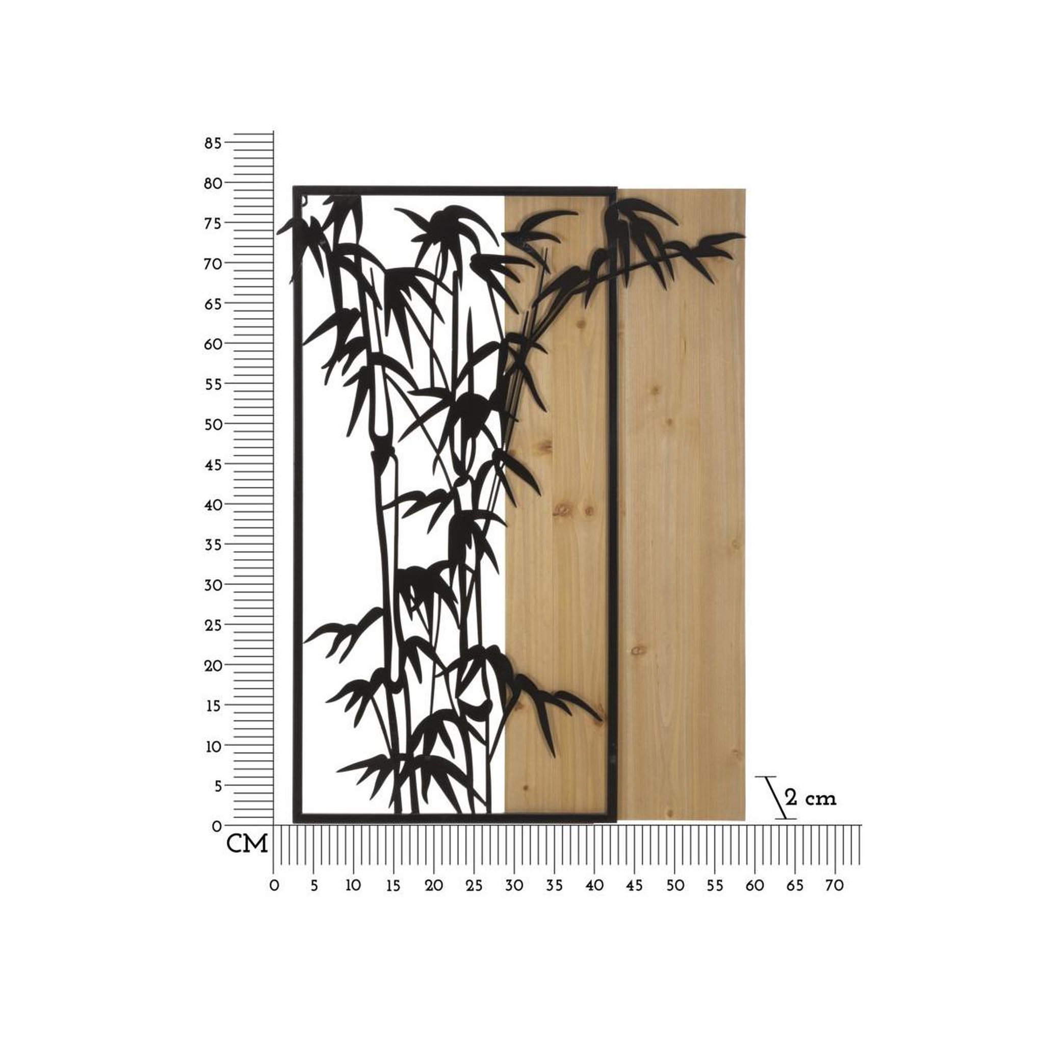 Voir la diapositive 6 : Paris Prix Décoration murale encadrée  bambou  80cm noir & naturel