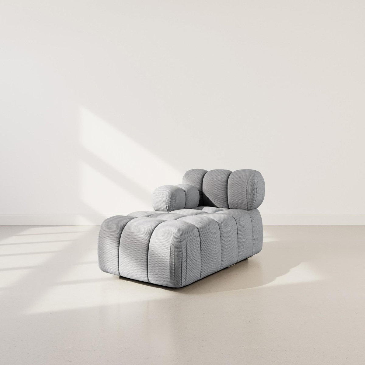 LISA DESIGN Ruby - module d'assise méridienne gauche en velours texturé