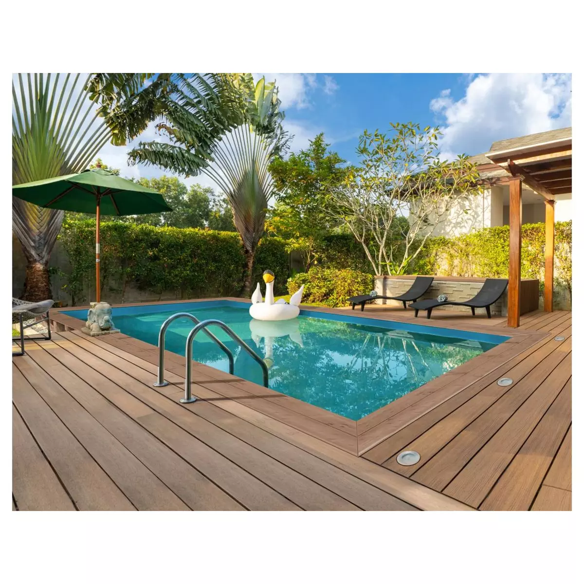 Habitat et Jardin Piscine bois rectangle   Panama  - 6.20 x 4.10 x 1.45 m