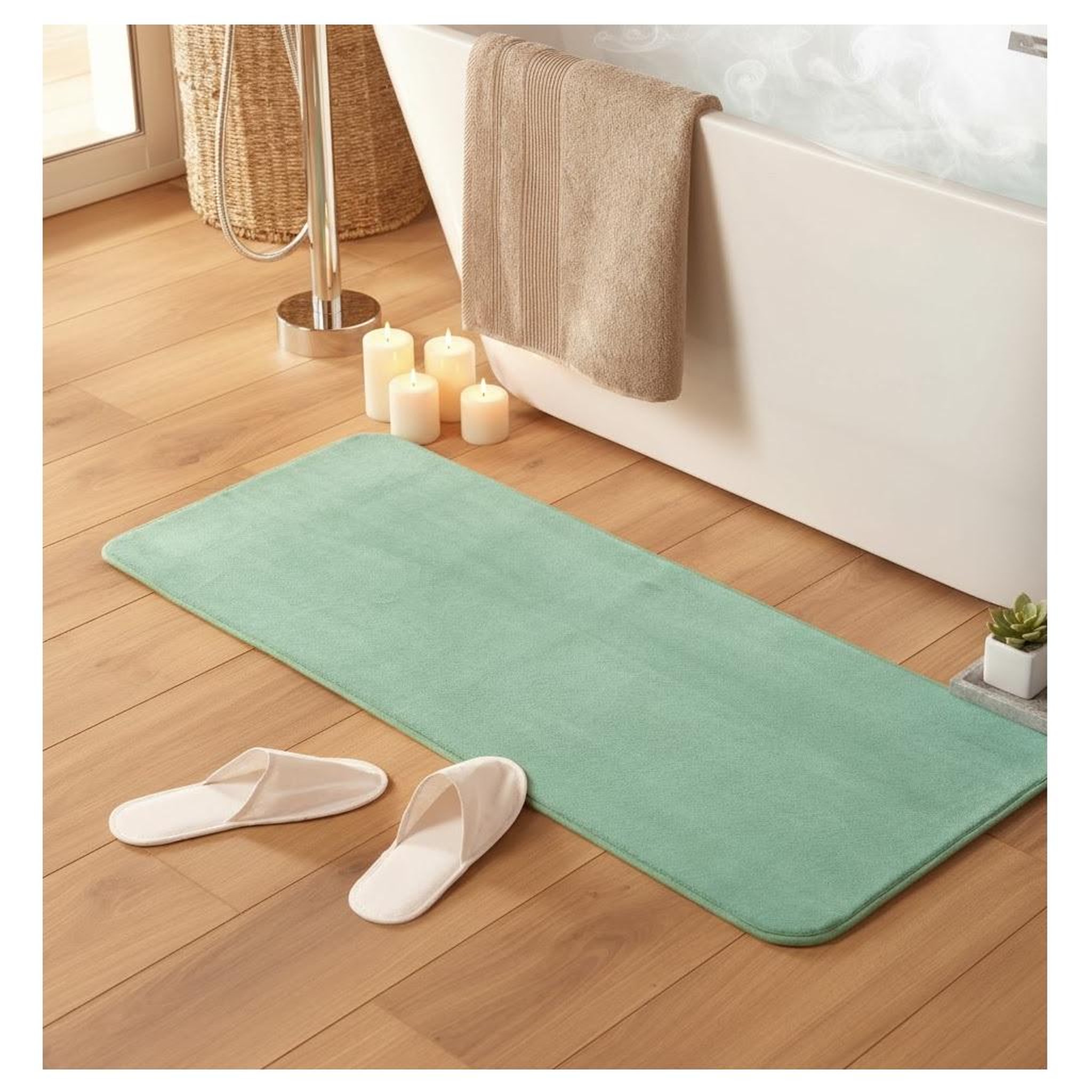 Voir la diapositive 2 : Eden Tapis de bain vitamine unie design et moderne