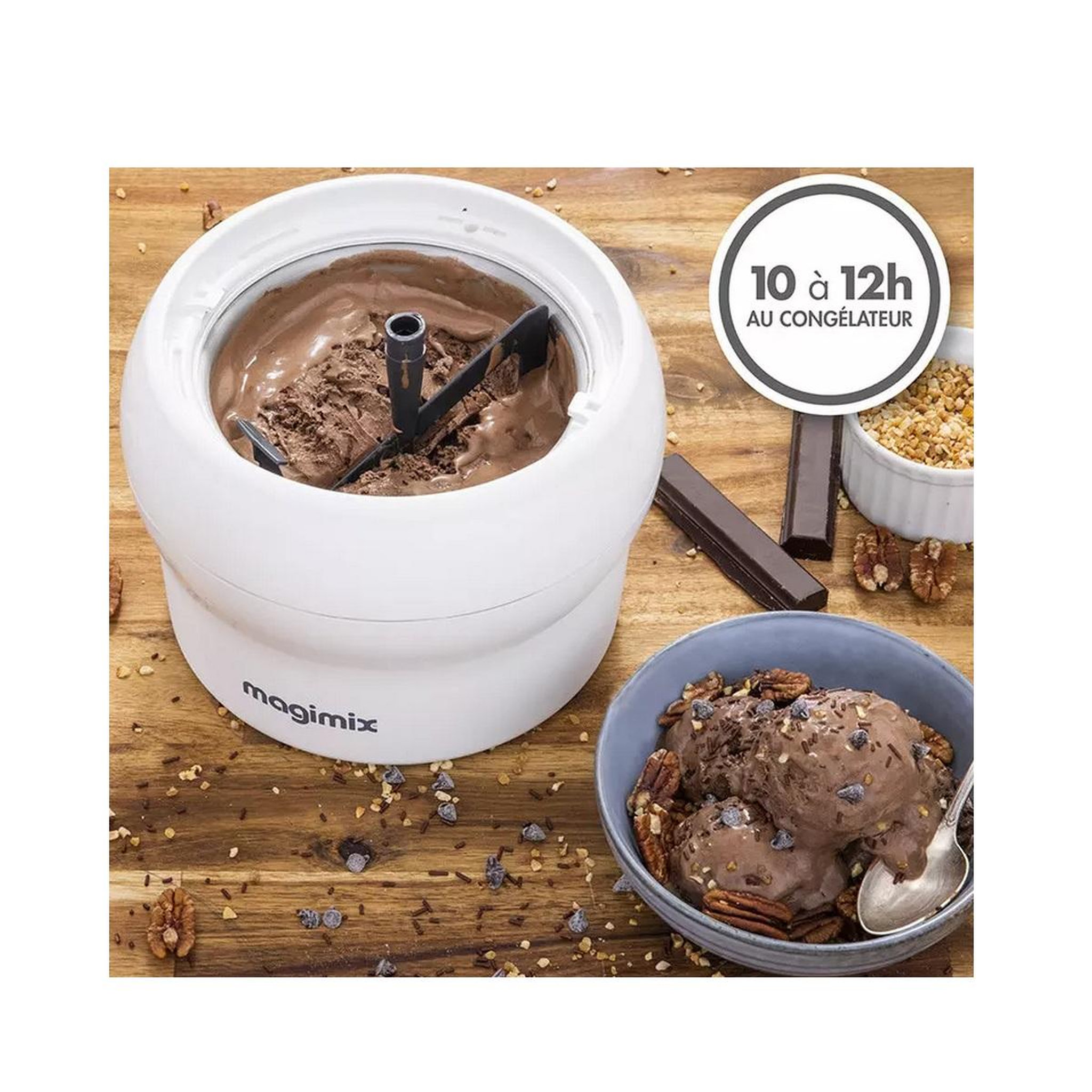 Voir la diapositive 2 : MAGIMIX Sorbetière 1.5l 15w rouge - 11669