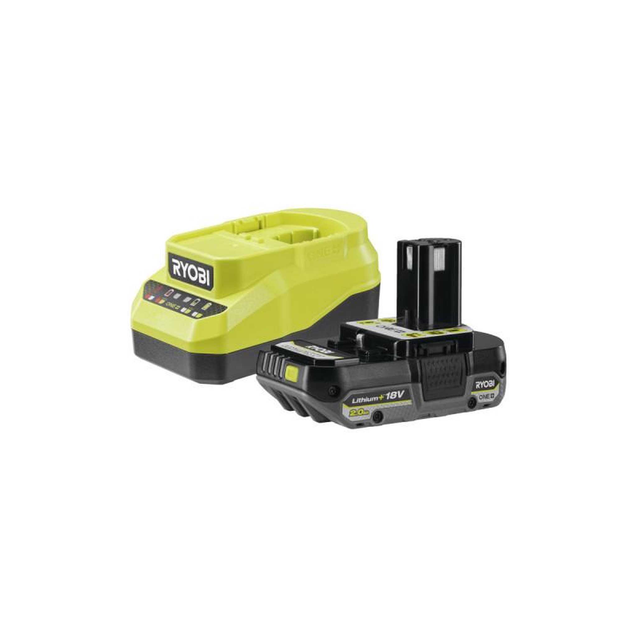 Ryobi Pack batterie ryobi 18v one+ 2.0ah lithiumplus - 1 chargeur rapide 2.0ah rc18120a-120c
