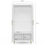Voir la diapositive 5 : ID MARKET Armoire 2 portes HELSINKI scandinave blanc penderie 80 cm avec étagères rangement maxi capacité
