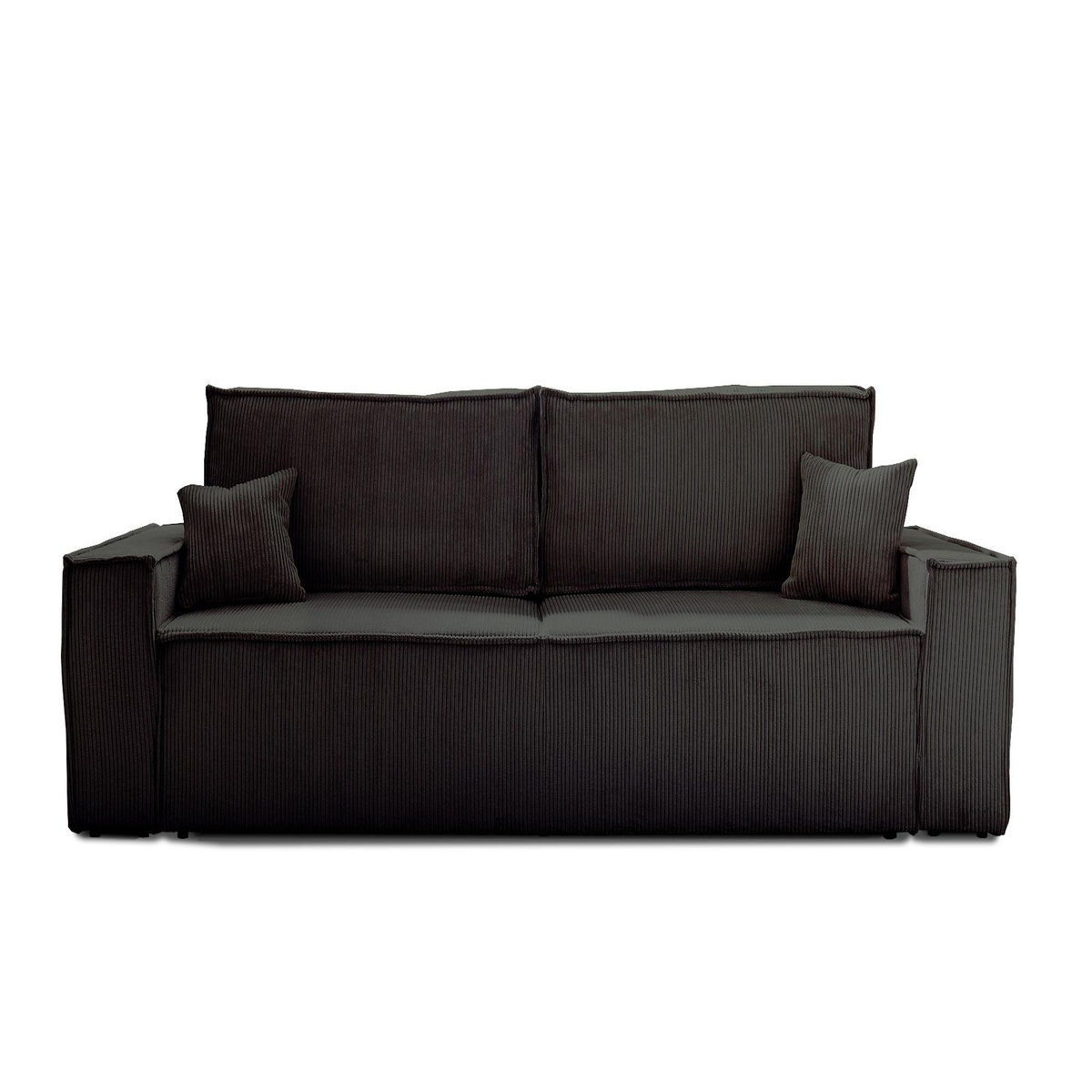 BEST MOBILIER Dellia - canapé 3 places convertible - avec coffre - en velours côtelé - style contemporain