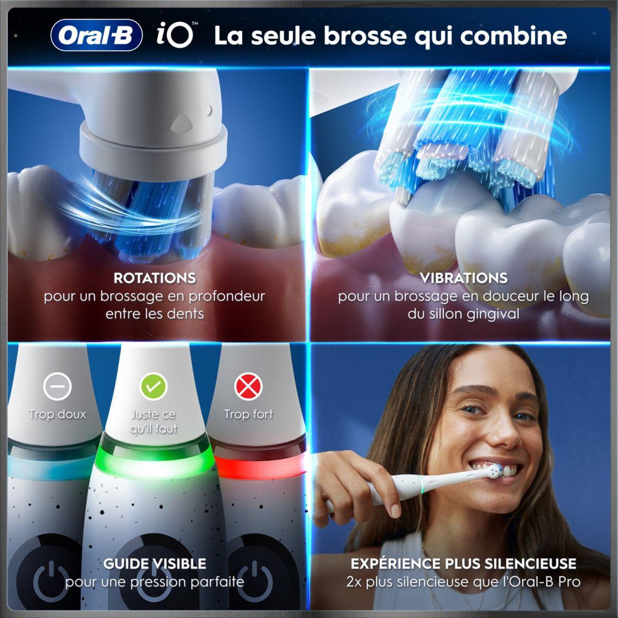 Voir la diapositive 4 : ORAL B Brosse à dents électrique io10 series stardust white