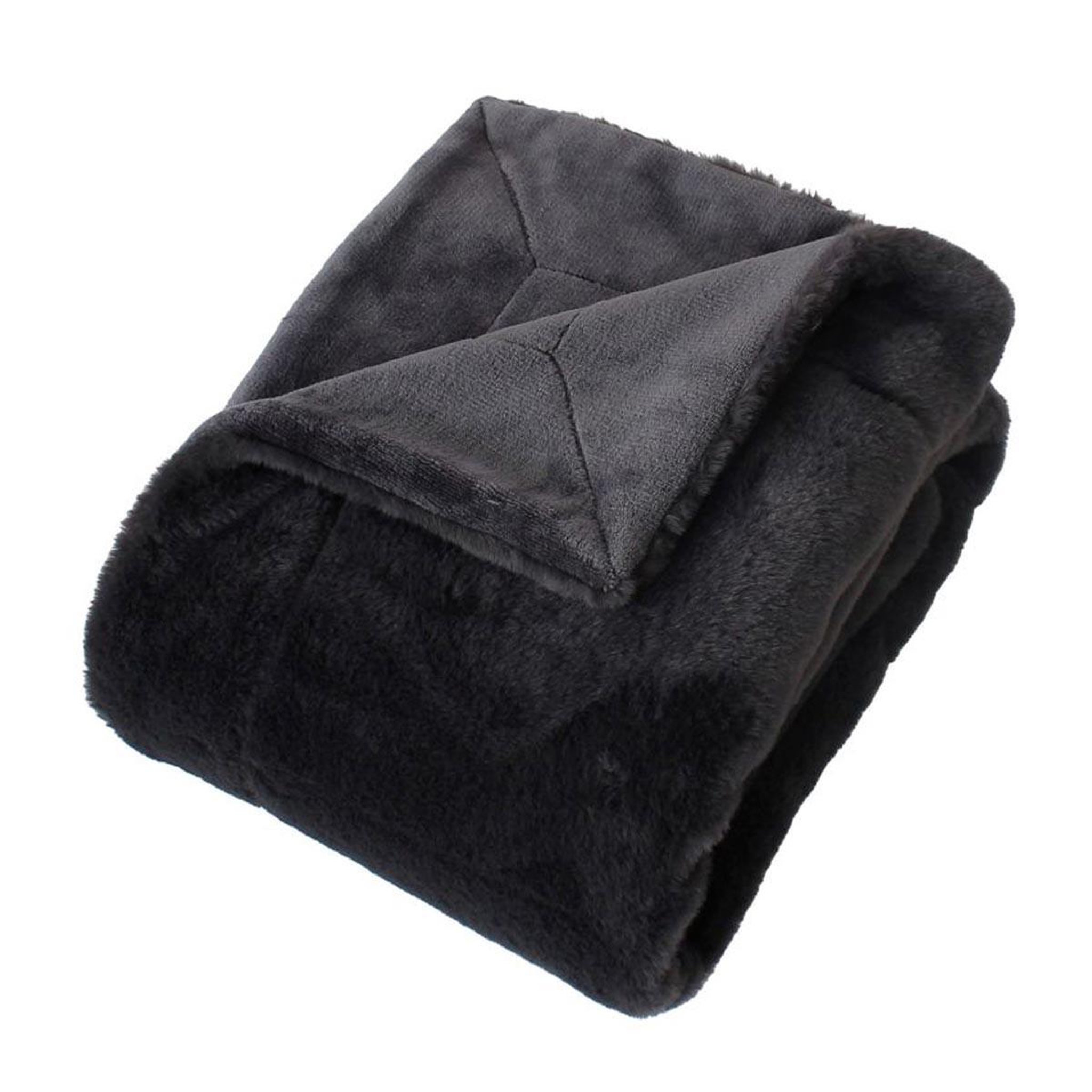 ENJOY HOME Plaid imitation fourrure  rabbit pop  125x150cm anthracite