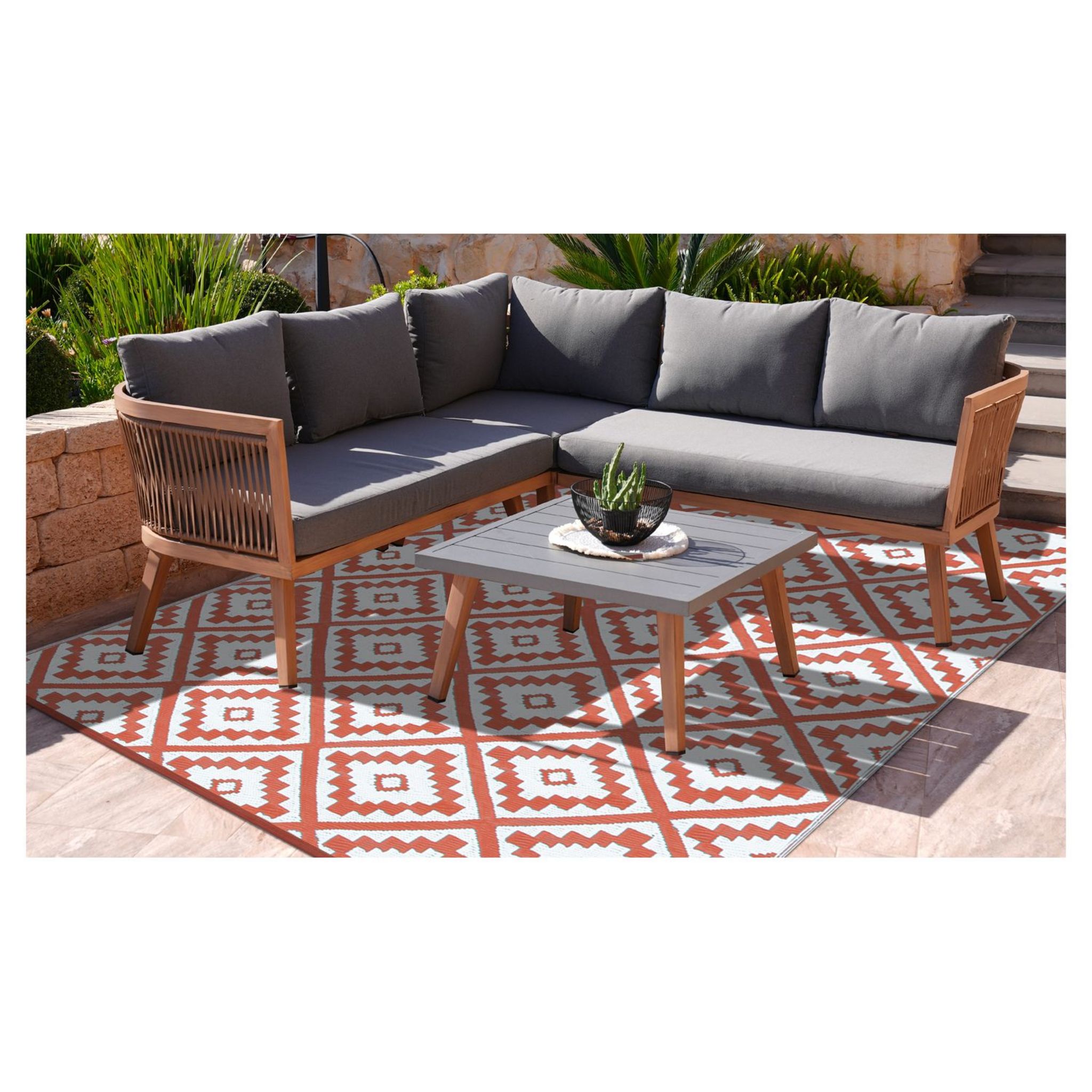 Inkazen Tapis extérieur - 160x240cm - Terracotta - VAHINE