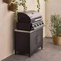 Voir la diapositive 3 : SWEEEK Barbecue à gaz avec 4 brûleurs à poser avec récupérateur de graisse + Meuble de cuisine extérieure en acier L80cm