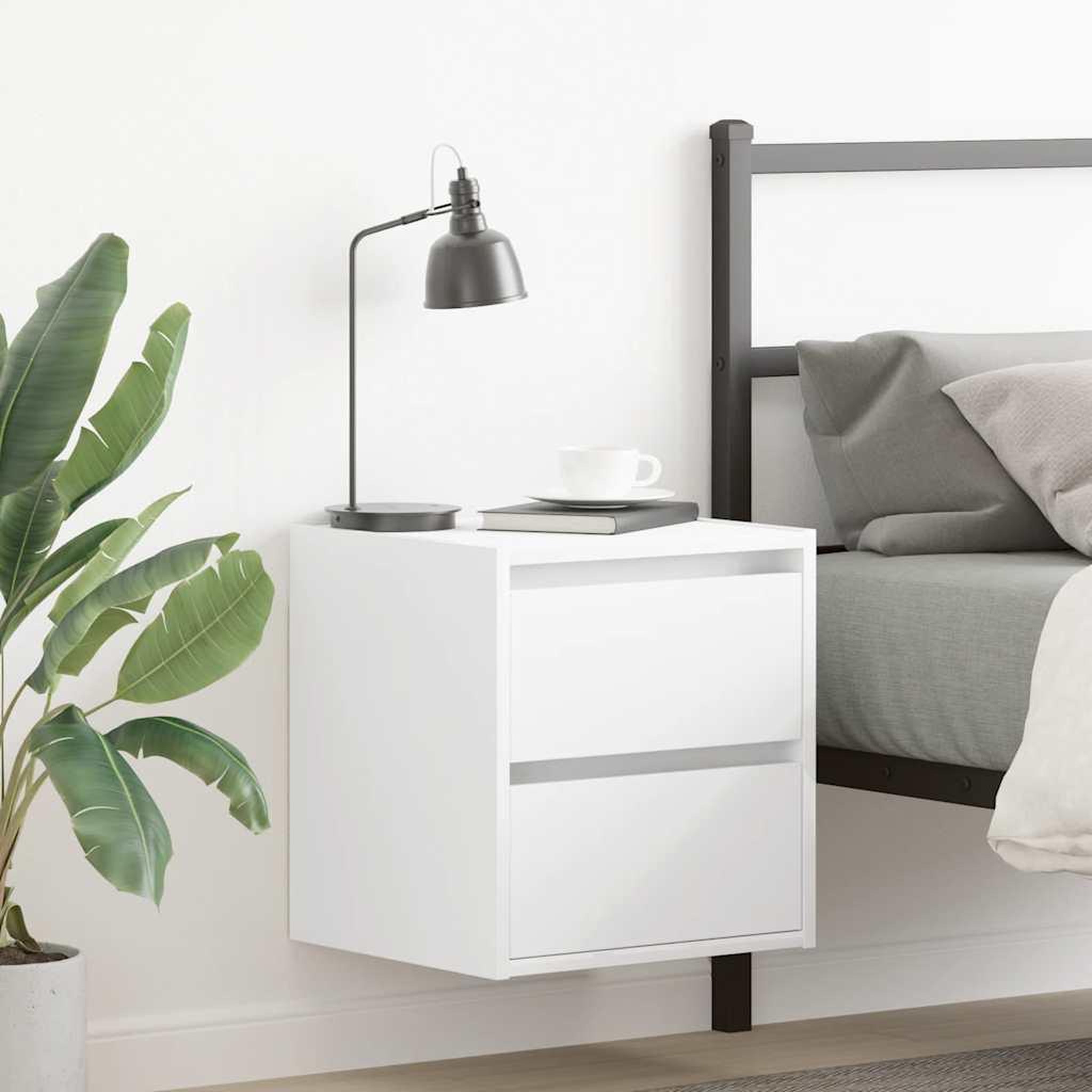 VIDAXL Tables de chevet murales 2 pcs blanc 38x34x40 cm