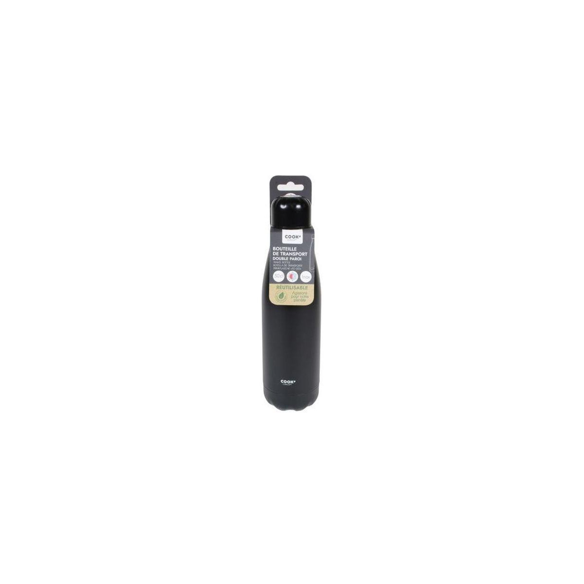Voir la diapositive 2 : COOK CONCEPT Bouteille isotherme de transport noir 500 ml