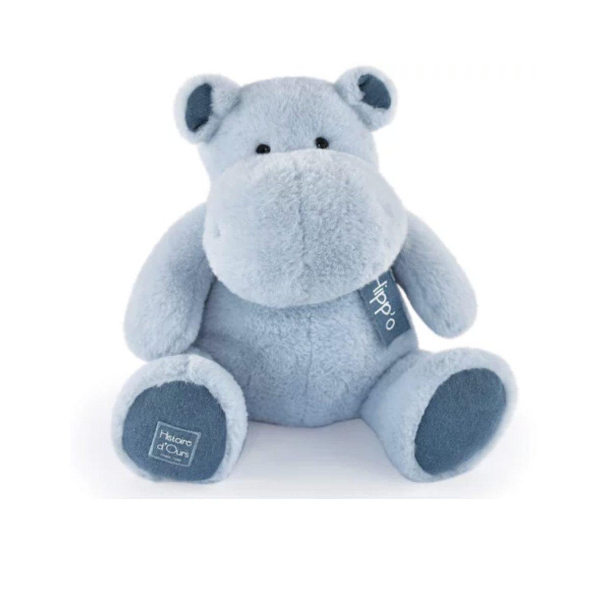 Histoire D'Ours Hippo peluche - bleu jean 40 cm