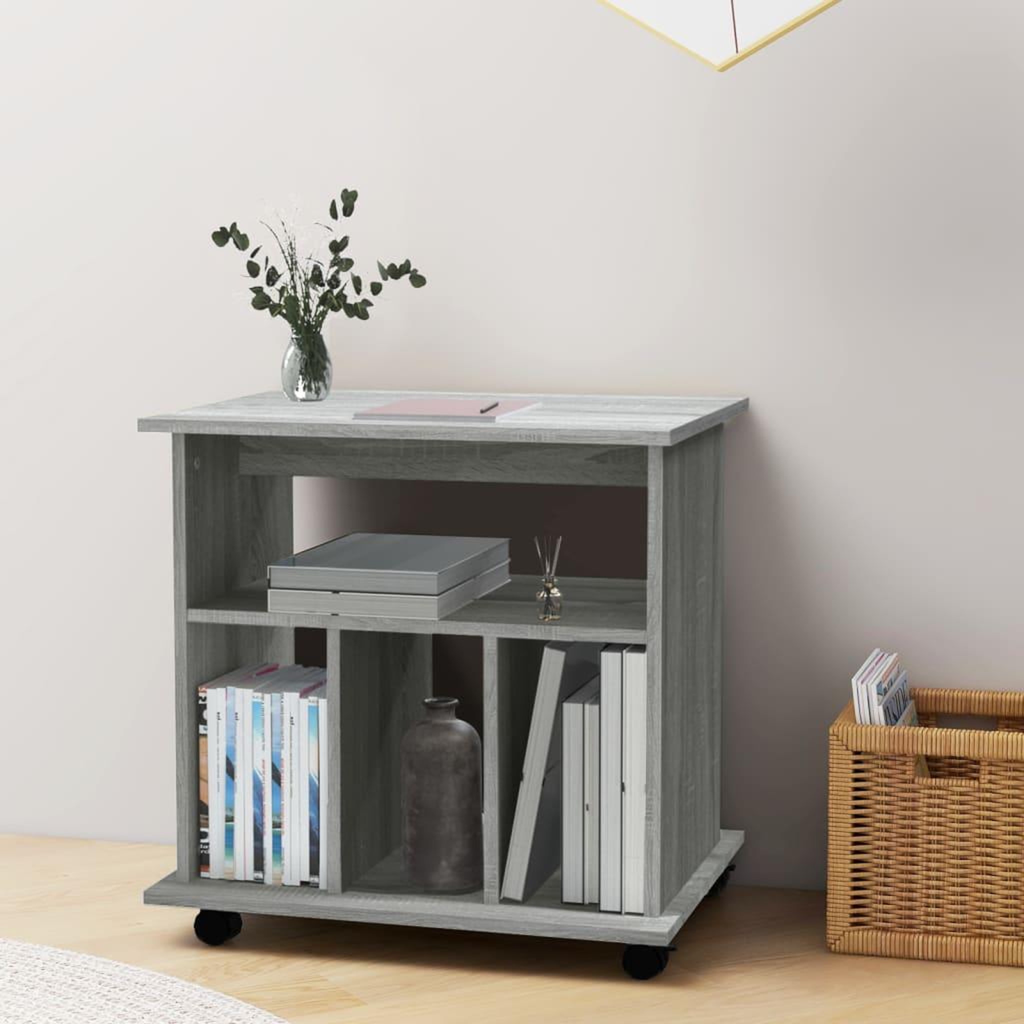 Voir la diapositive 3 : VIDAXL Armoire roulante Sonoma gris 60x45x60 cm Bois d'ingenierie