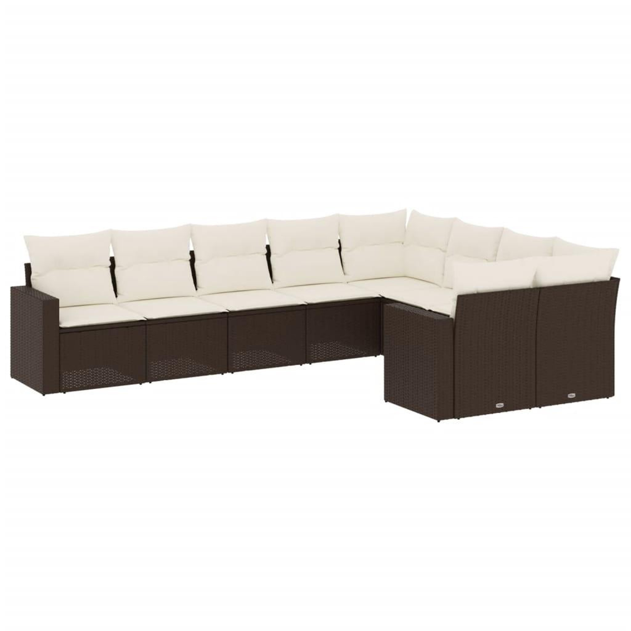 Voir la diapositive 2 : VIDAXL Salon de jardin avec coussins 9 pcs marron resine tressee
