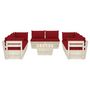 Voir la diapositive 3 : VIDAXL Salon de jardin palette 9 pcs avec coussins bois d'epicea