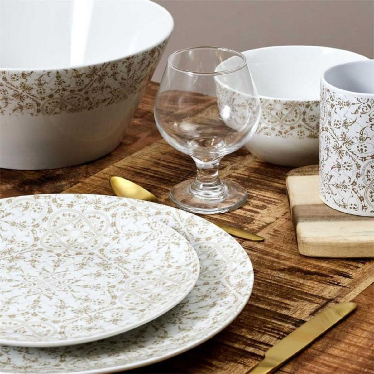 Paris Prix Lot de 6 Assiettes à Dessert  Faience  19cm Blanc