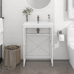 VIDAXL Cadre de lavabo de salle de bain Blanc 59x38x83 cm Fer