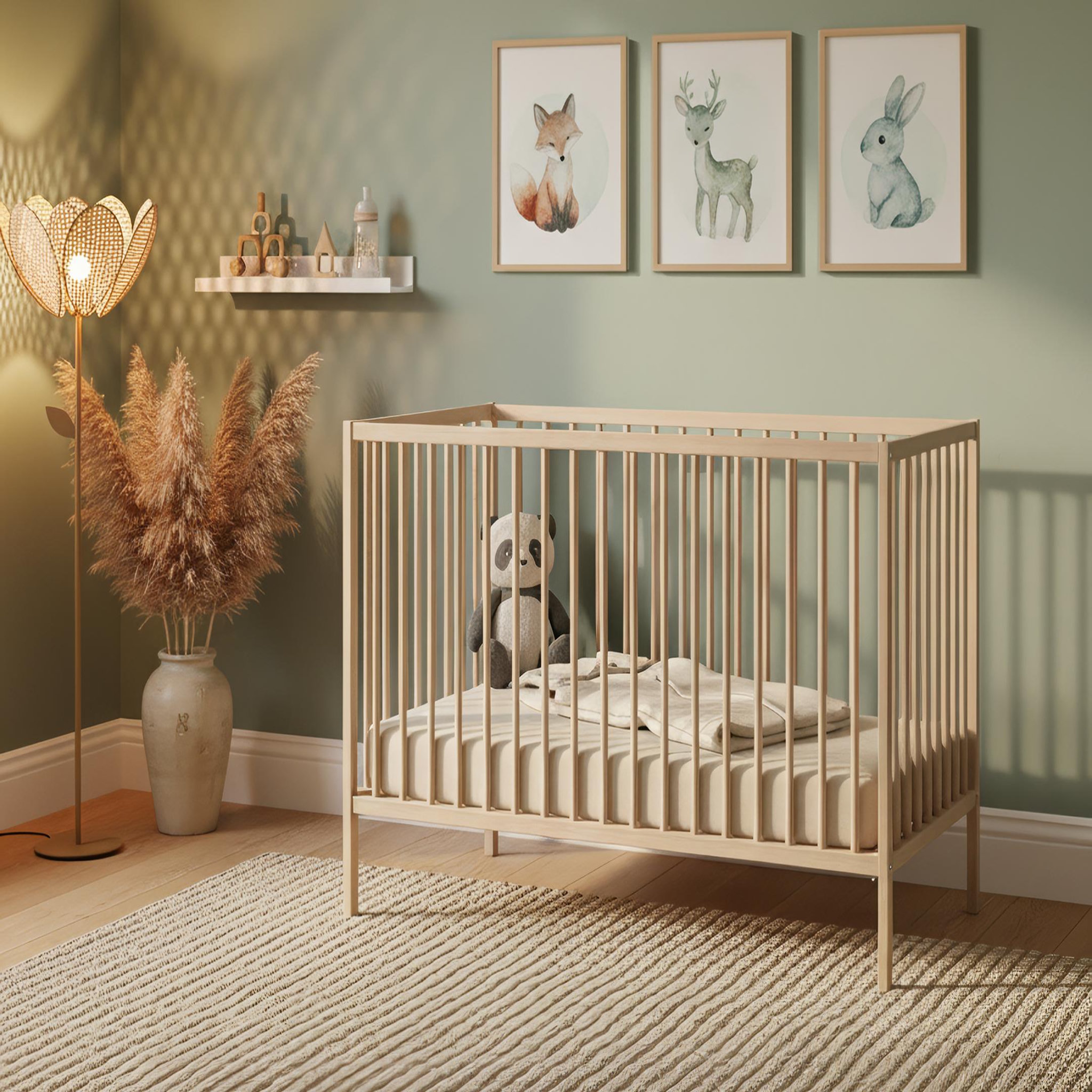 Voir la diapositive 2 : WEBABY Lit bébé en bois 60x120 ONE