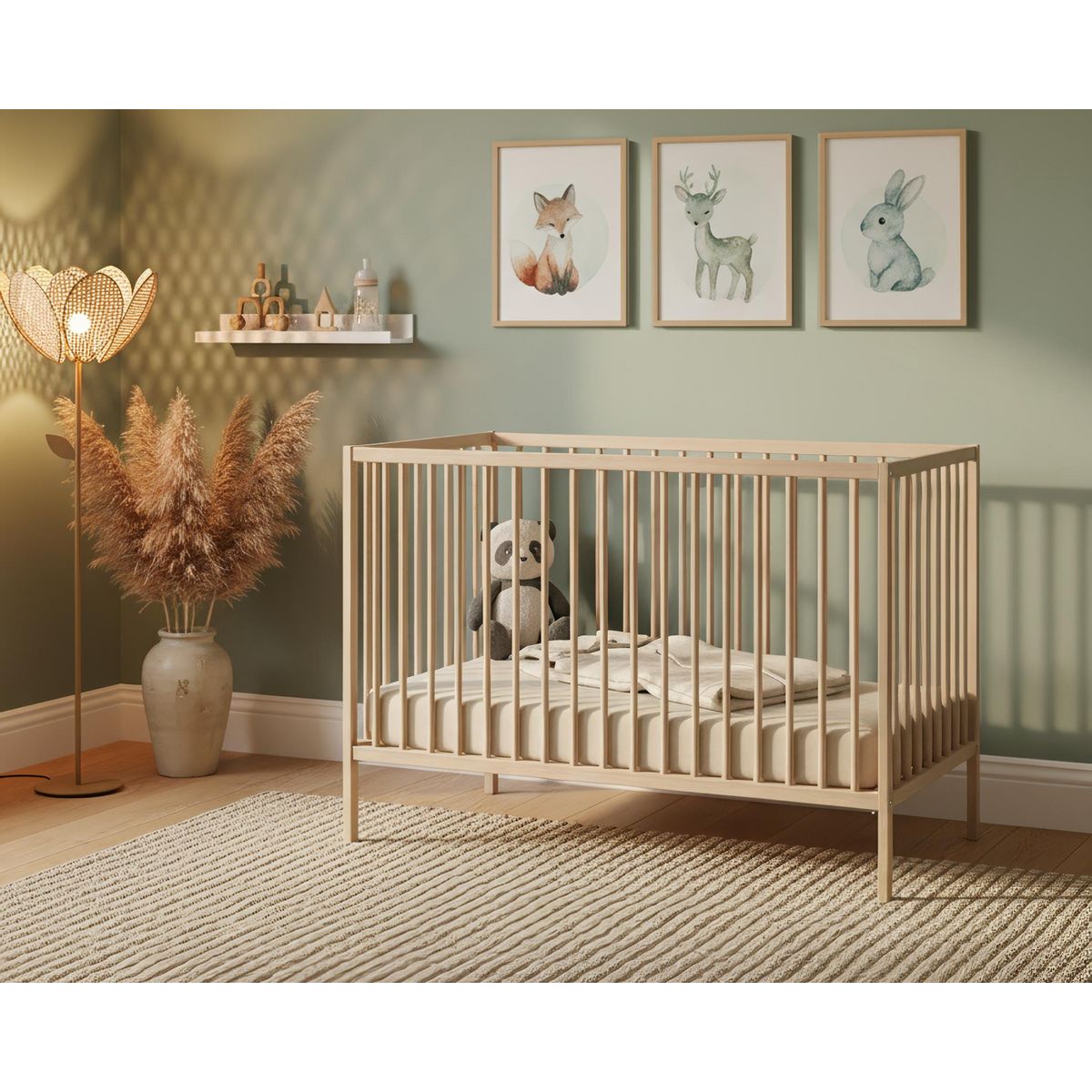 WEBABY Lit bébé en bois 60x120 ONE
