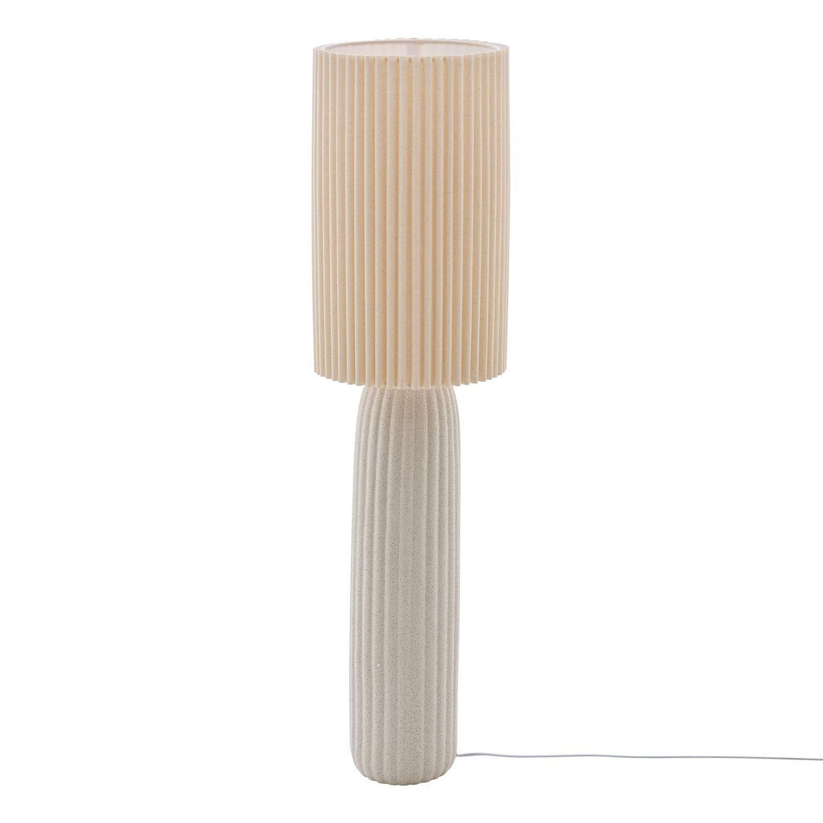 ATMOSPHERA Lampadaire cylindrique en grès KENAN - Beige