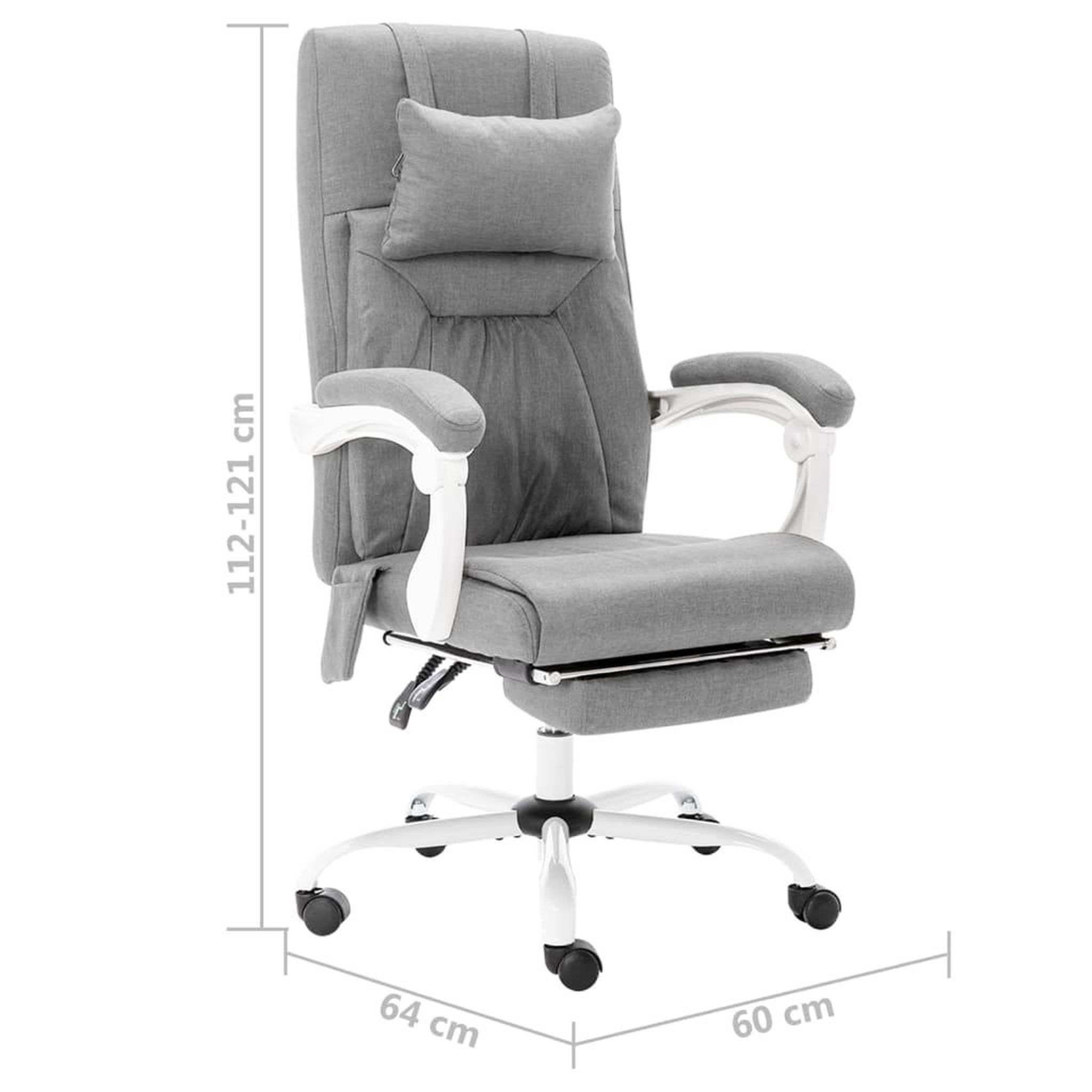 Voir la diapositive 6 : VIDAXL Chaise de bureau de massage Gris Tissu