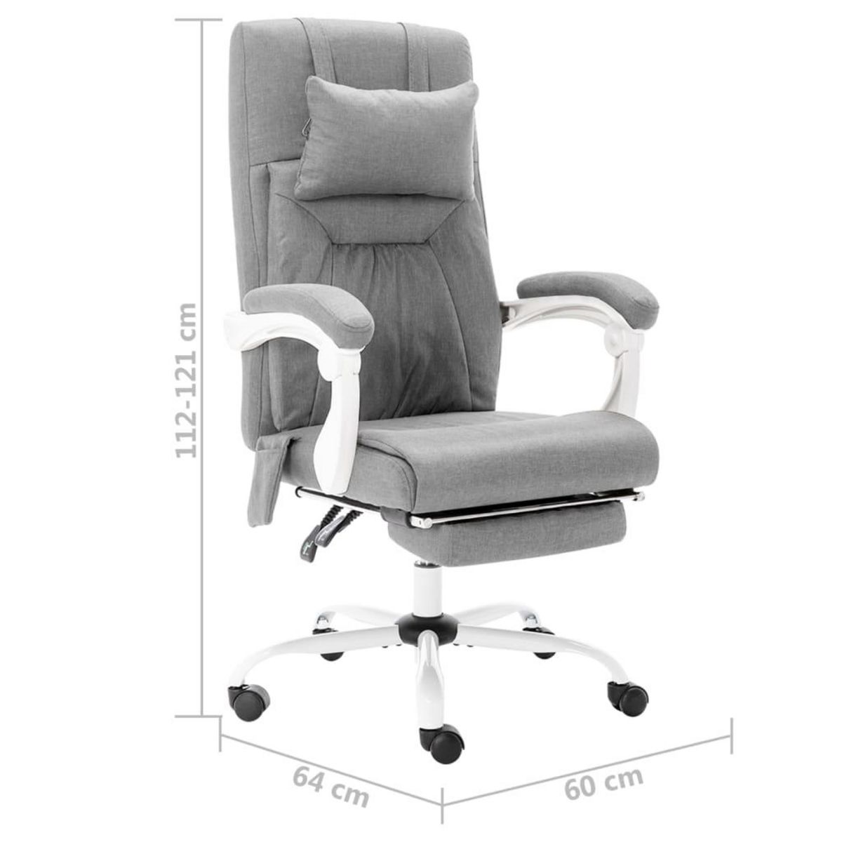 VIDAXL Chaise de bureau de massage Gris Tissu