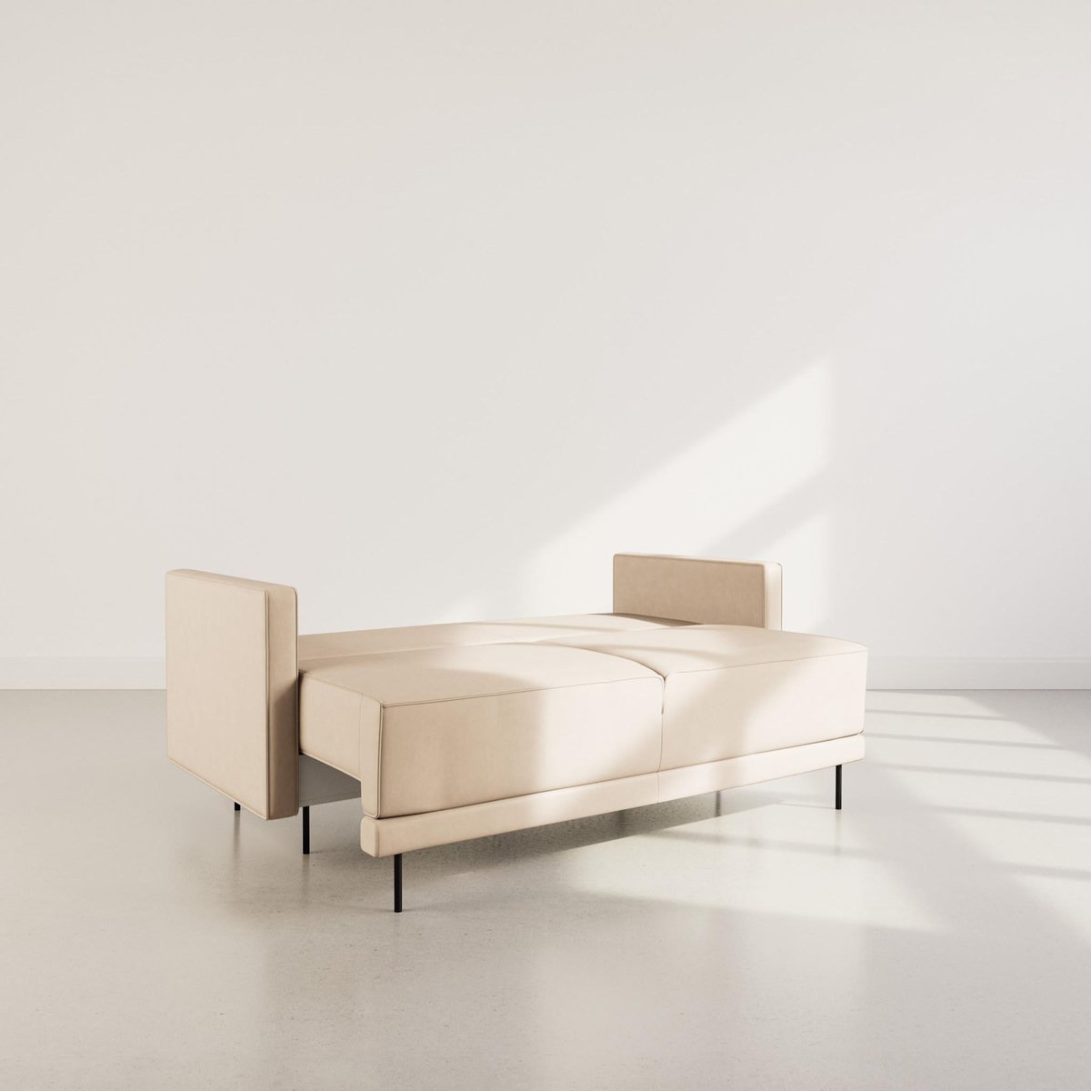 LISA DESIGN Charlie - canapé droit 3 places convertible avec coffre en simili