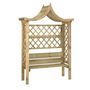 Voir la diapositive 2 : VIDAXL Pergola de jardin avec toit et banc Bois de pin impregne