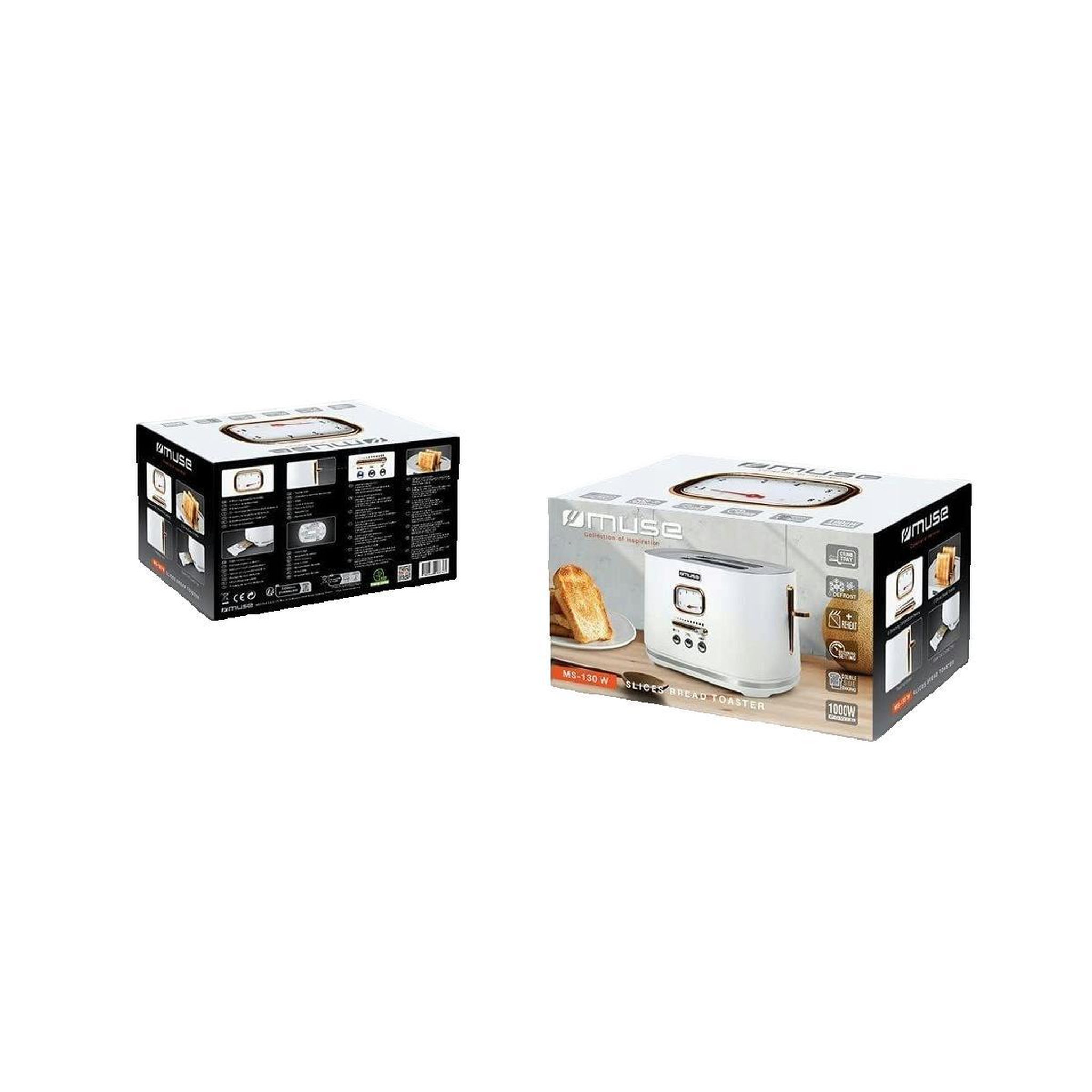 Voir la diapositive 3 : Muse Grille pain Muse MS-130W blanc