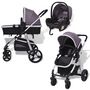 Voir la diapositive 3 : VIDAXL Poussette 3-en-1 Aluminium Gris et noir
