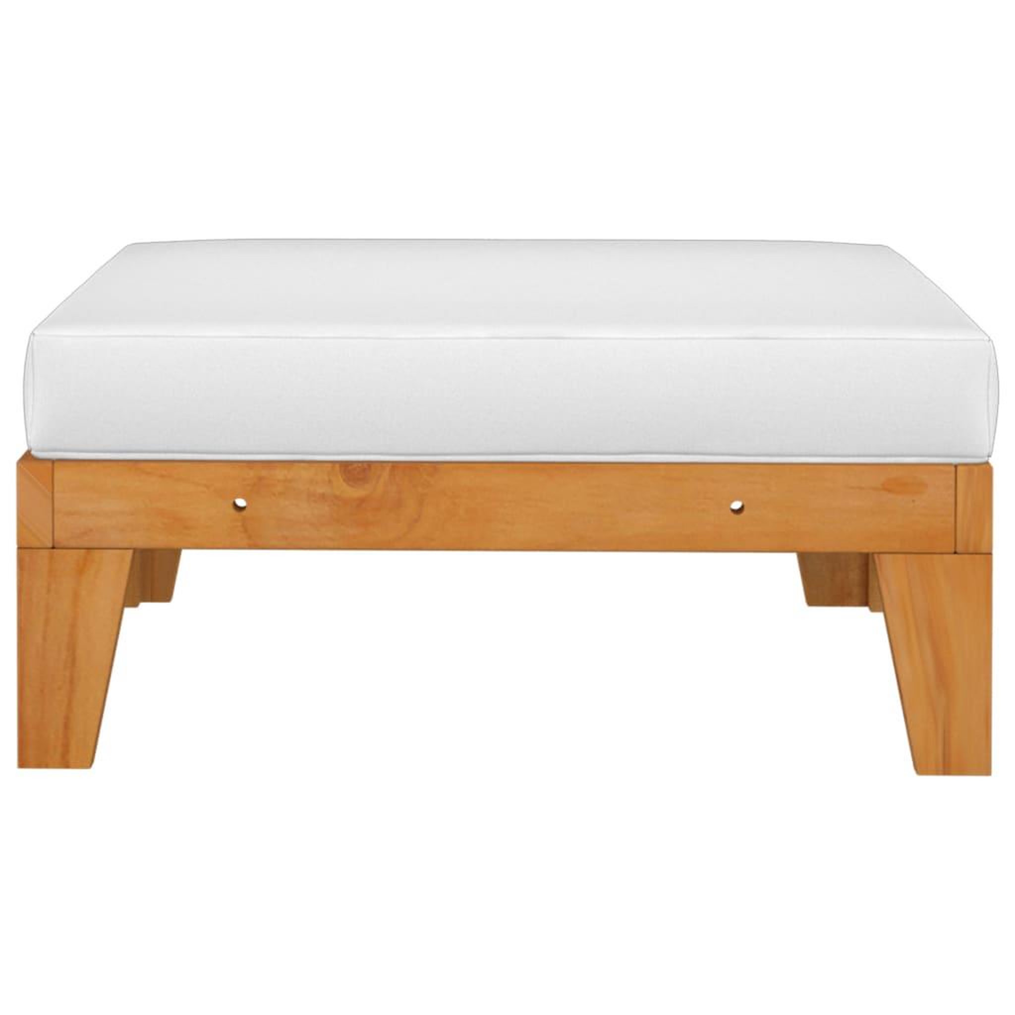 Voir la diapositive 3 : VIDAXL Repose-pied sectionnel avec coussin blanc creme Bois d'acacia