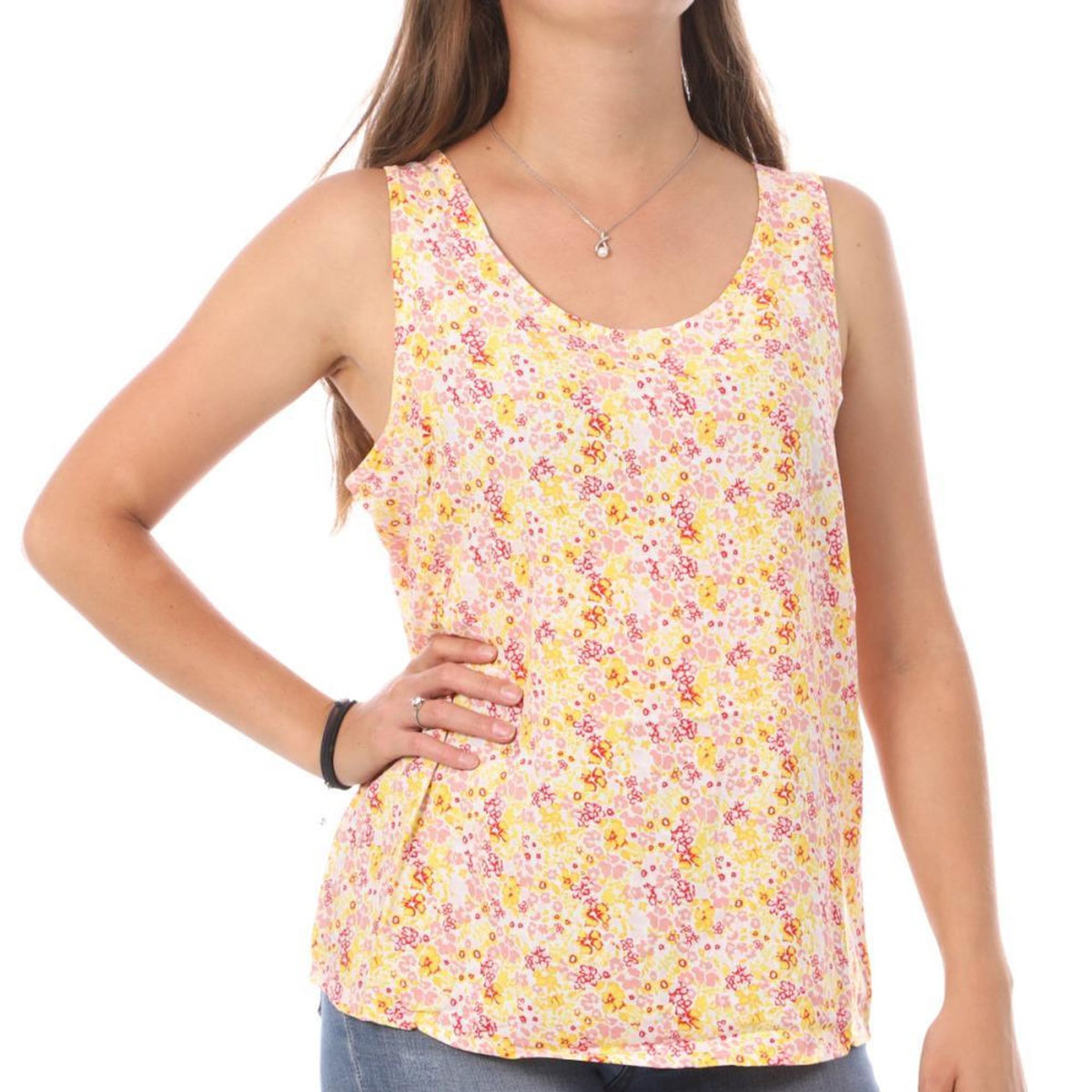 Vero Moda Débardeur Imprimé Jaune/Rose Femme Vero Moda Easy