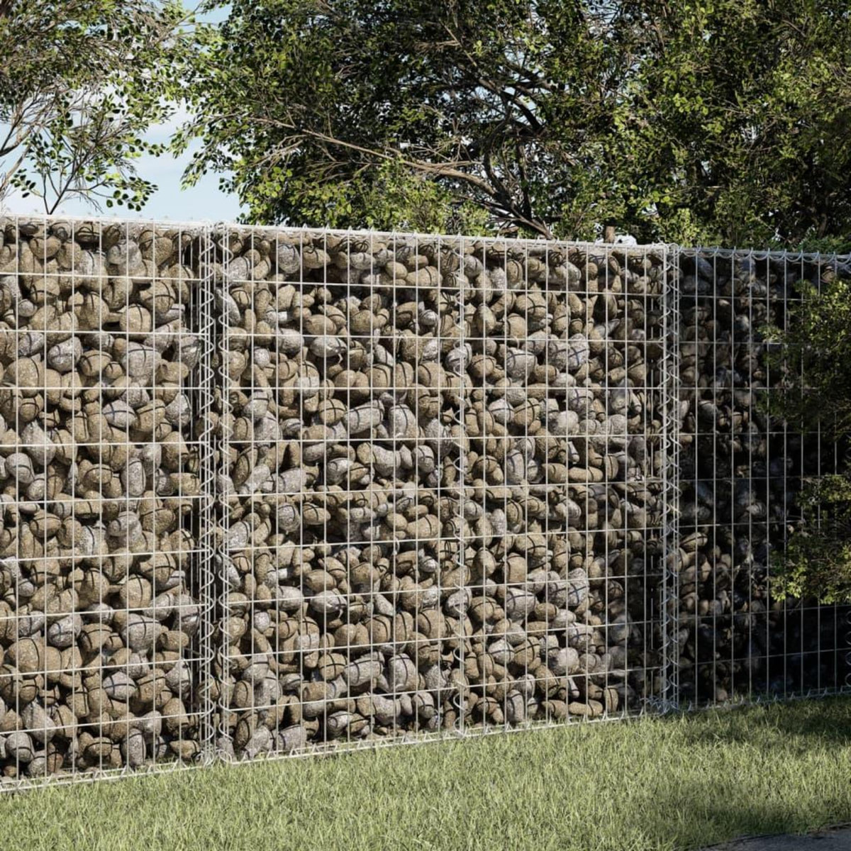 VIDAXL Panier gabion avec couvercle 100x50x100 cm fer galvanise