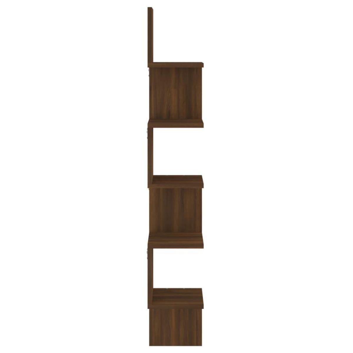 VIDAXL Etagere d'angle murale Chene brun 20x20x127,5cm Bois ingenierie