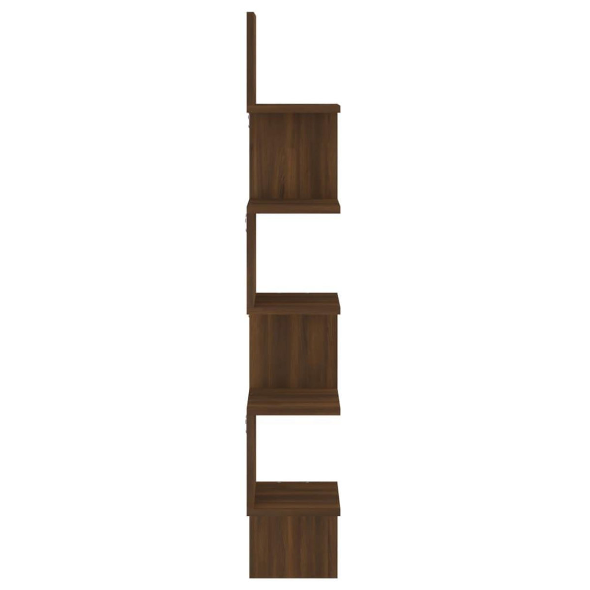 VIDAXL Etagere d'angle murale Chene brun 20x20x127,5cm Bois ingenierie