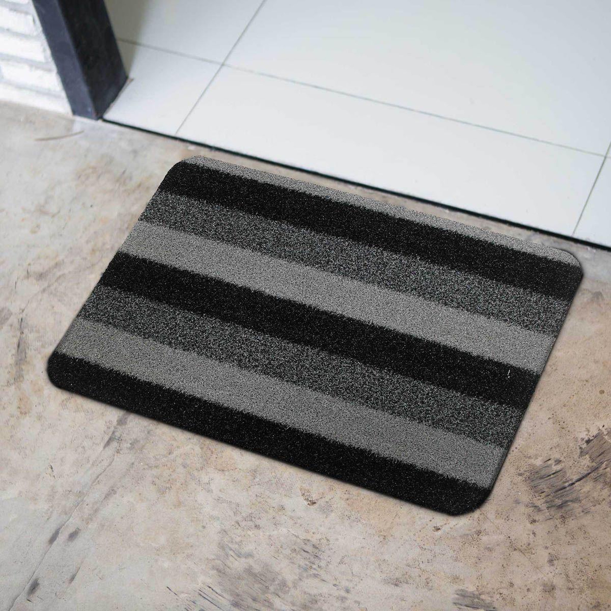 Voir la diapositive 4 : Douceur d'Intérieur Tapis d'Entrée  Marena  45x75cm Gris